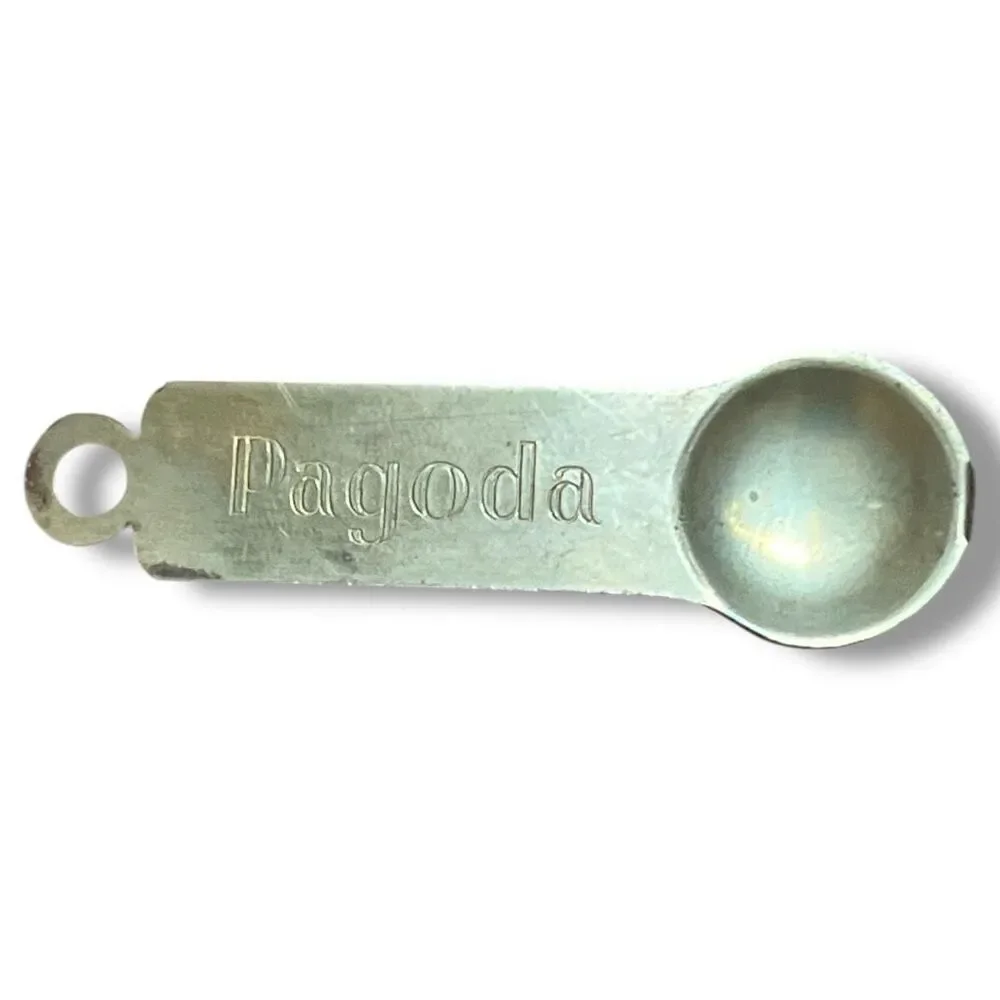 Pagoda Mini Metal Measuring Scoop Spoon Vintage Kitchen Utensil